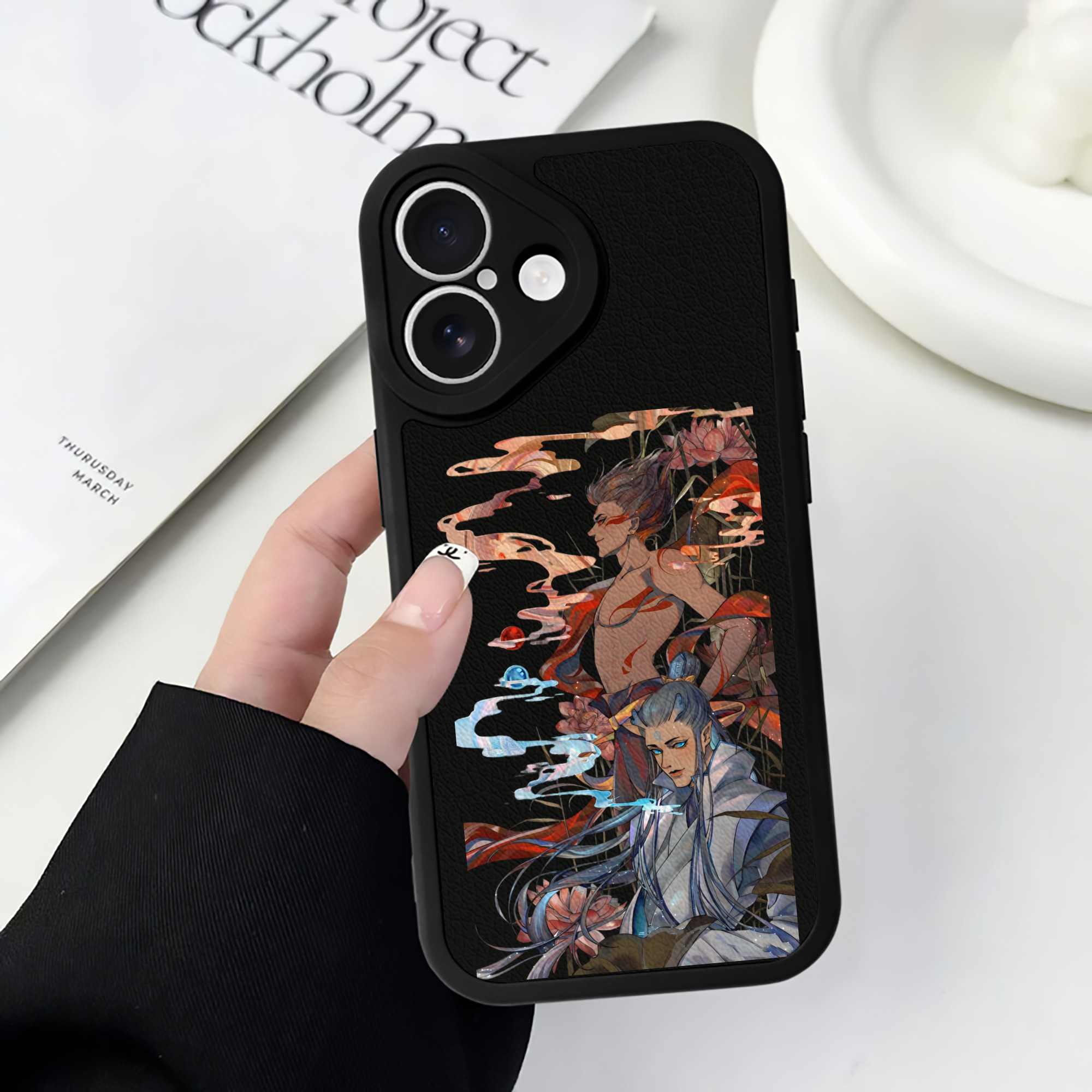 （画像用） Ne Zha 2 ナタ 魔童の大暴れ 【iPhone 16シリーズ対応】シリコンスマホケース（レザー調） 材質：シリコン